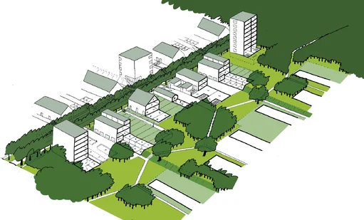 Woon-werkenclaves in het bos